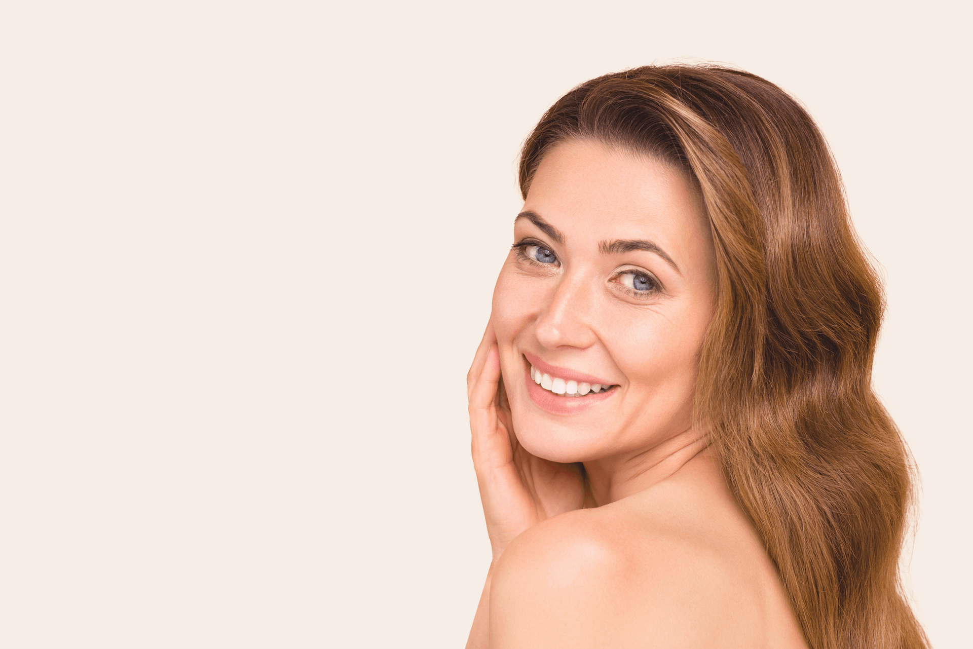 Smiling woman after treatment in a med spa